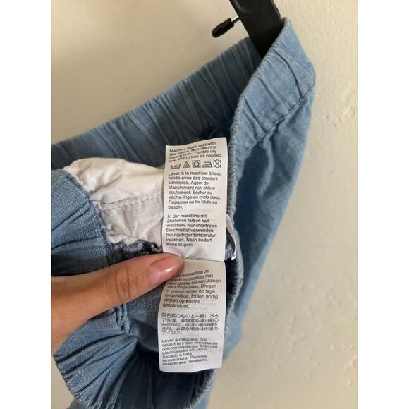 Madewell Shorts Women's Small Chambray Pull-On Blue High Rise Pockets - Picture 8 of 8